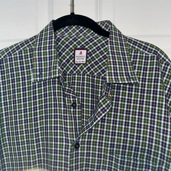 Fredrick Martin Men's XL Plaid Button-Down Dress Shirt Long Sleeve Multicolor - Picture 4 of 9